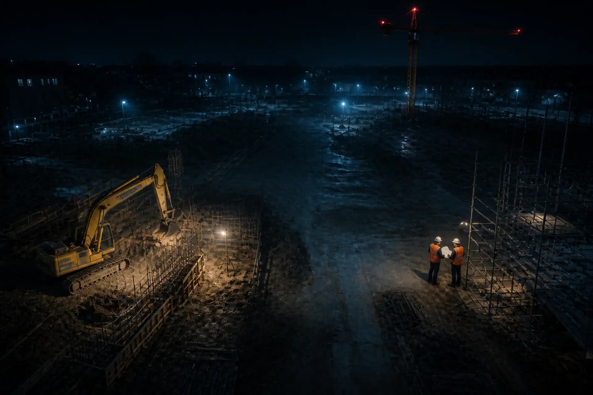 Construction scene with live Camnitive detection overlays