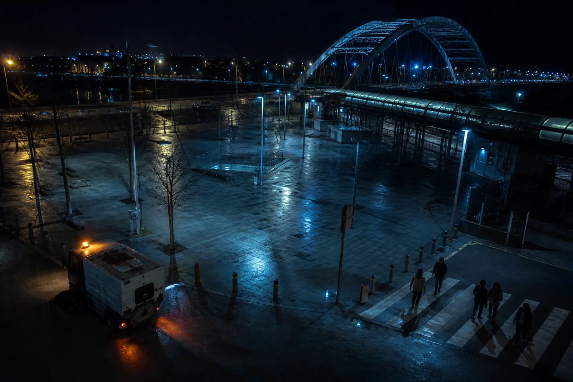 Public Infrastructure scene with live Camnitive detection overlays
